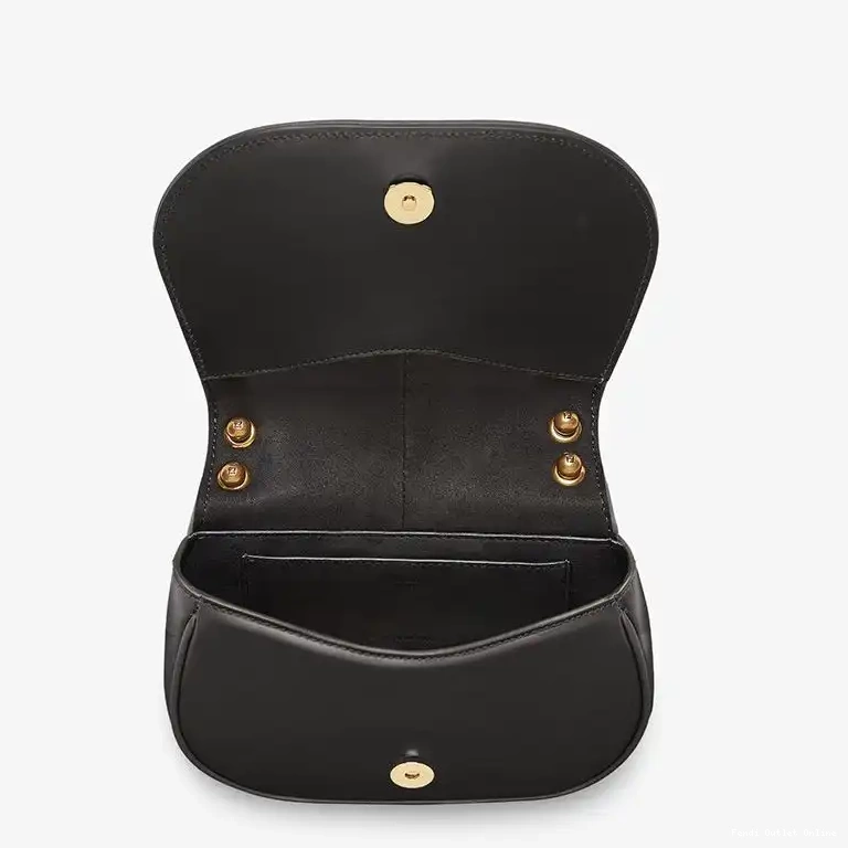 Affordable Mini Black C'mon Bag Calf In Fendi Leather 0613